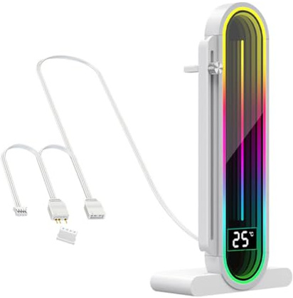 Koolenry Graphics Card Anti-Sag Bracket with ARGB Sync Temperature Display Adjustable Height, 5V 3Pin B