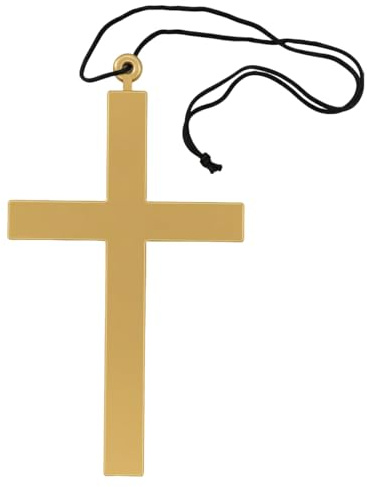 YIPFEN 1 pcs Halskette Kreuz Priester Pfarrer Bischof Accessoire Kostüm Verkleidung Karneval Fasching Mottoparty Zubehör Halloween