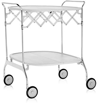 Kartell Gastone Carrello, Cromo, Bianco