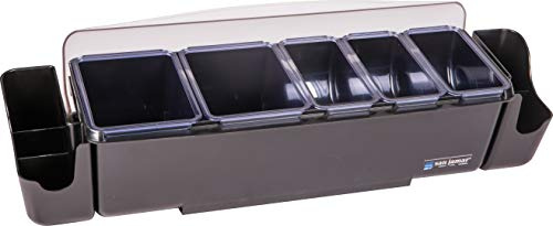 San Jamar BD4023S 9 Piece The Dome Garnish Center, 4.5qt Capacity, 22 Length x 7-1/2 Width x 8-1/2 Height