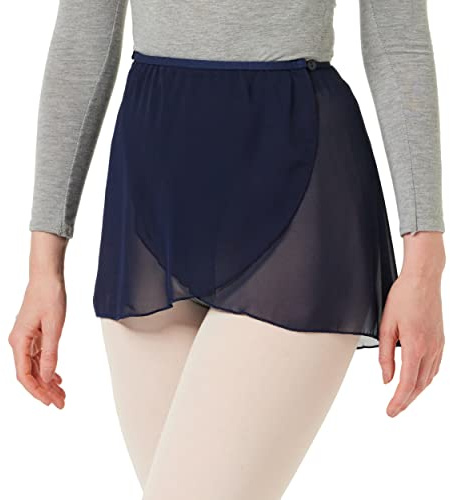 Capezio Chiffon Wrap Skirt, Navy, Large