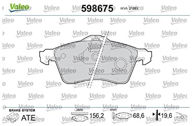 VALEO 598675 Bremsbelagsatz Scheibenfeststellbremse Bremsbelagsatz Scheibenbremse