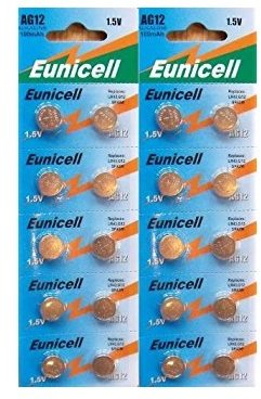 Alkaline Knopfzellen G12, LR43, LR43SW, LR1142, LR1142SW, SR1142W, 301, 386 (20 Stück)