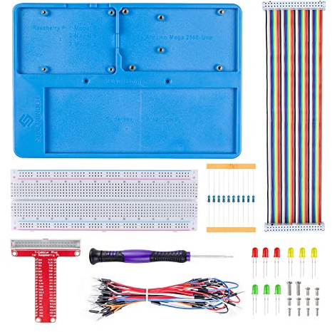 SunFounder RAB Holder Breadboard Kit with 830 Points solderless Circuit Board Compatible with Arduino R3 & Raspberry Pi 5 4B, 3B+, 3 Model B, 2 Model B and 1 Model B+ (MEHRWEG)