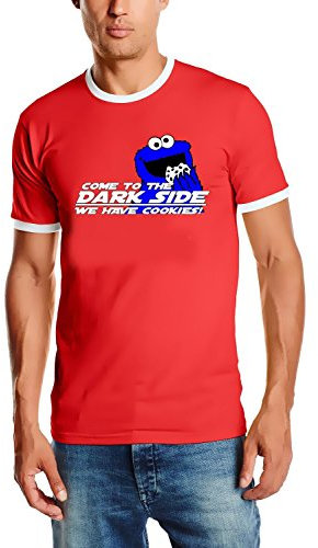 Come to The Darkside - We Have Cookies ! T-Shirt Rot-Ringer, Gr.S