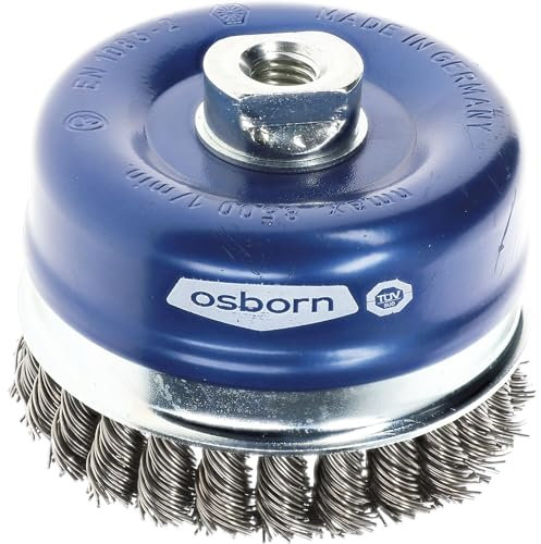 Osborn 0002608184 - Cepillo taza acero de alambre trenzado con tuerca M14 y filamento Ø 0.80 mm (100x(25+25))