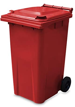 Yellowshield 240 Litre Wheelie Bin - RED (Standard Household Size)- Council Bin, Manufactured To EN 840 standard, Most Popular Size