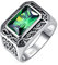 BONLAVIE 6.85CT Luxus Männer Ring Jade Silber Ring 925/1000 Verlobungsring 70(22.3)