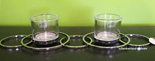 Teelichthalter, Kerzenhalter WILI KREISE L. 51cm silber Glas + Metall Formano
