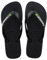 HAVAIANAS BRASIL LOGO 1069 schwarze Herren Pantoffeln Gummi Flip-Flops 35-36