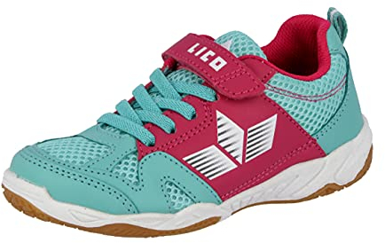Lico Unisex Kinder Sport Vs Hallenturnschuhe, Türkis Pink Weiß, 27 EU