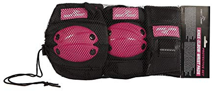Kids Globe Street Rider Skater Sicherheitsset 6-teilig (Knie-, Ellenbogen- und Handgelenkschoner) rosa / schwarz, klein - 720239