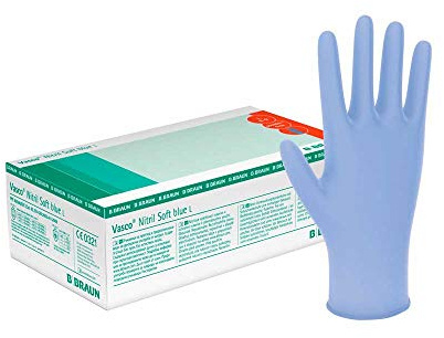 B.Braun Vasco - Guanti monouso in nitrile, taglia XS-XL, colore: blu