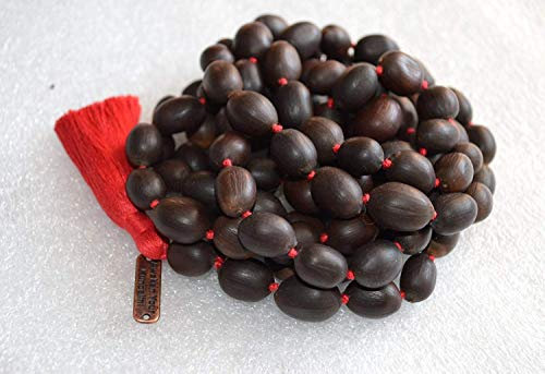 Kamalgatta Kamal Gatta Mala Perlen 108 Lotusperlen buddhistische Gebetsperlen Japa Mala Chakra Mala Halskette - Rosenkranz Perlen Om Chanting - Erwecken Sie Ihren Kundalini - Gratis Rosenkranzbeutel