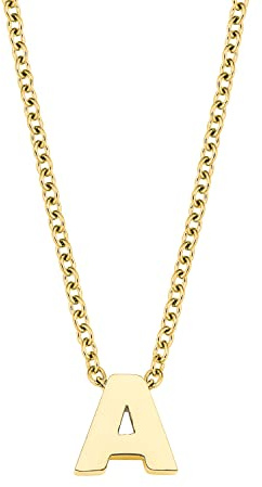 Amor Kette mit Anhänger Edelstahl Unisex Damen Herren Halsschmuck, 40+5 cm, Gold, A, Kommt in Schmuck Geschenk Box, 2026731