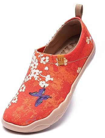 UIN Zapatos Casuales Japoneses para Mujer, Mocasines de Lona, para Primavera y Verano, Zapatos de Viaje Pintados, Multicolor, Sakura, 39 EU