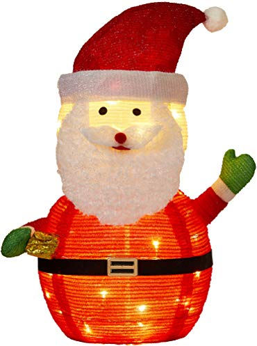 Northpoint LED Weihnachtsmann warmweiß 70cm hoch 45 LEDs Funkeleffekt mit wasserdichtem Batteriefach und integriertem Timer