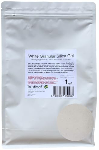 Trustleaf 1 kg Beutel Granulat Kieselgel 0,5–1 mm Körner, Blumentrocknung (1 kg Beutel – ws)