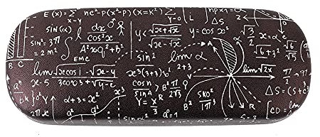 I-TOTAL® - Custodia rigida per occhiali da Vista, da Sole, Custodia Portatile in Metallo con chiusura a spinta (MATEMATIC)