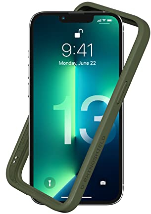 RhinoShield Bumper Case kompatibel mit [iPhone 13/13 Pro] | CrashGuard NX - Stoßdämpfende Schutzhülle im schlanken Design - 3.5 Meter Fallschutz - Camo Grün