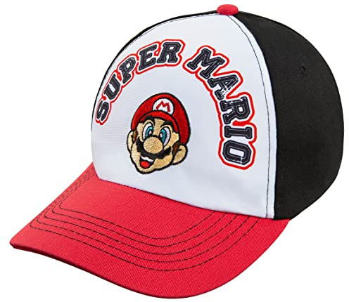 Nintendo Super Mario Herren Baseball Cap Mütze Rot-Schwarz