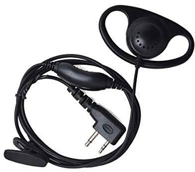 UAYESOK D-Form Ohrhörer, Sicherheits Headset für 2-Pin Midland G5 G6 G7 G8 G9 GXT250 GXT325 GXT550 GXT650 LXT80 LXT112 Alan39 Alan42 Alan507 Walkie Talkie mit integriertem PTT/VOX-Mikrofon