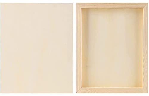 CENPEK 2 Pack Wood Panels Unfinished Wood Canvas Wooden Panel Boards for Painting Pouring Arts Use with Oils Acrylics-20 * 30CM