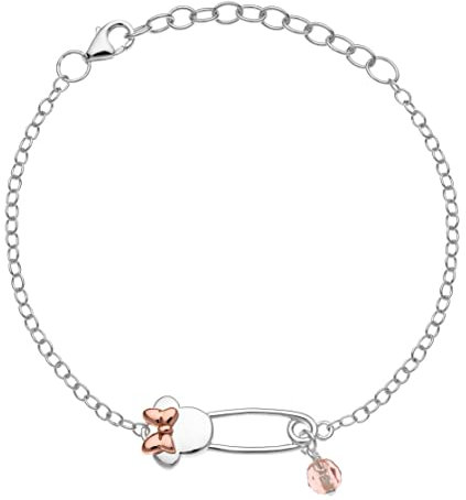 Disney-Armband aus Silber mit einer zentralen Figur die Minnie darstellt, Länge 13-18cm, (Minnie-Brosche)
