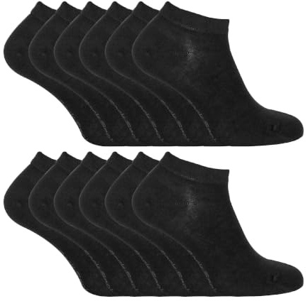 12er Pack Herren Bambus Sneaker Socken | Sock Snob | Atmungsaktive Gepolsterte Unsichtbar Kurz Socken