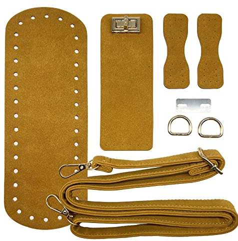 Yayatty Taschenboden zum Häkeln PU Leder Strick Häkeltaschen Nagel Unten Shaper Mat Insert Kissenbasis mit Löchern Reißverschluss Verschlüsse Rucksack DIY Taschen Zubehör, Orange
