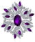 Grande Épingle Broche De Style Vintage En Forme De Fleur En Cristal D'Améthyste Simulée Violette Pour Femmes Pour Mère Plaqué Argent