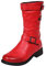 Stivali invernali da donna, stivali invernali da donna, alla moda, stivali al ginocchio, con tacco alto, caldi, stivaletti da neve, stivali termici, Colore: rosso, 36 EU
