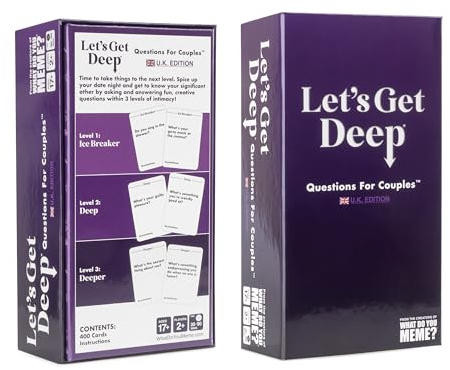 WHAT DO YOU MEME? Let's Get Deep (UK-Version), tiefere Fragen für Paare, Kartenspiel mit Liebessprache, tolles Geschenk für Ihren Partner, ab 17 Jahren, für 2+ Spieler