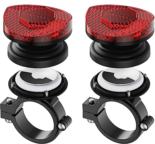 Stouchi 2Pack Reflektoren Fahrradhalterung für Apple Airtag, Air Tag Fahrradhalterung Versteckt für Fahrrad Sattelpfosten 25.4mm-31.8mm, Diebstahlschutz für Rennrad, Mountainbike, E-Scooter