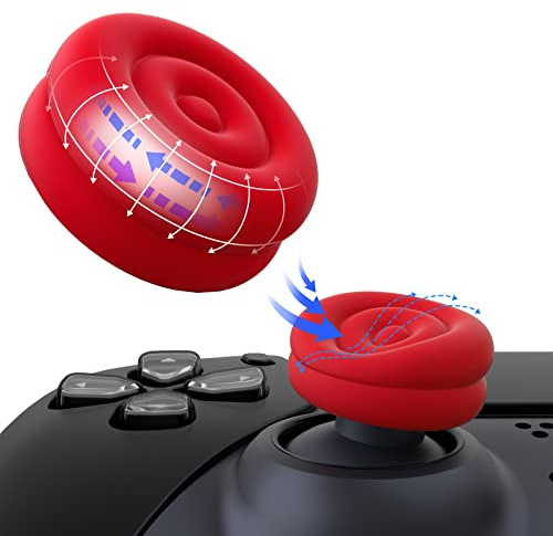 PlayVital Thumbstick Caps für ps5,Stick Aufsätze für ps4,Kappen für Xbox Series X&S,Joystick Caps Zubehör für Xbox One/Elite Series 2,Analog Stick Kappen für Switch Pro Controller-Passion Rot
