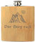 Flachmann mit Spruch Der Berg ruft - Geschenk für Wanderer und Bergsteiger als mobile Schnapsflasche, Schnapsgeschenk in Holz Optik, aus Edelstahl + Bambus, Geschenke
