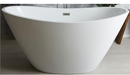 Milano Irwell White 1500mm x 750mm Double Ended Freestanding Slipper Bath Waste Chrome Overflow