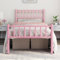 Yaheetech Single Metal Bed Frames with Slatted Headboard and Footboard/Solid Slat Support Pink/Ground Clearance: 32 cm/3ft bed Frames