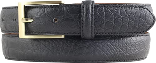 BELTINGER Gürtel mit Krokoprägung 3 cm | Leder-Gürtel für Herren mit goldener Gürtelschließe 30mm Kroko-Optik | Kroko-Muster 3cm | Schwarz 115cm