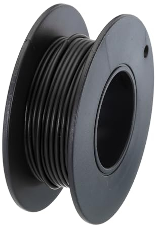 QUARKZMAN Calibro 28 Filo di Silicone 28AWG Filo Elettrico in Rame Stagnato a Spirale Alta Temperatura Bobina 19,7 Piedi Nero per Auto Modelli Elettrodomestici