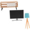 HOMSFOU 1 Satz Mini-Schlafzimmer-Accessoires Mini-puppenmöbel Mini- -tischlampe Puppenhaus Fernseher Puppenhaus-tv-ständer Mini-tv-Fernseher Kabinett Holz Flüssigkristall Kind