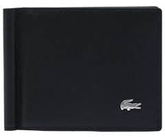 Lacoste NH4404FG Klappbare Geldbörse für Herren, Leder, Schwarz, Einheitsgröße, Schwarz, Talla Única, Billfold