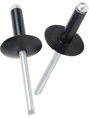 Rivetti ciechi neri a testa flangiata grande in acciaio alluminio 30/50 pezzi-4.0x20x12mm-50 pezzi