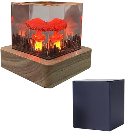 SWTHM Nuclear Blast Lampe, Pilzwolke Nachtlicht 3D Pilz Wolke Lampe Atombombe Tischleuchte Nukleare Explosion Bombe Lampe Atmosphäre für Neuheit Dekoration (Groß)