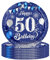 16Pcs Navy Blue 50th Birthday Paper Plates 7inch for Party Decorations - Tableware for Men's Dinner