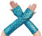 Fingerlose Handschuhe Damen Meerjungfrau, Fischschuppen Lange armstulpen, Halloween Mädchen Cosplay Handschuhe Arm Ärmel für Bühne Leistung Fasching Partei Kostüm Zubehör (Blau)