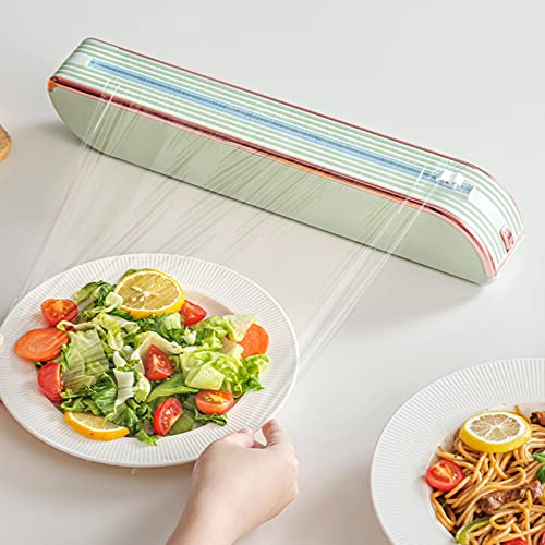 plastic wrap cutter,Wrap Dispenser， Cling Film Cutter Dispenser, Reusable Food Wrap Cutter Cutter,With Slide Cutter For Kitchen, Restaurant, Supermarket Packing Fruits And Vegetables (Color : B, Size
