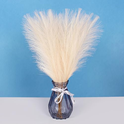 20 Stück Künstliche Pflanzen Pampasgras Deko, Simulation Pampasgrasdekoration Kunstpflanze Pampasgras für Hochzeit Blumenarrangement Garten Haus Büro Tischdekoration Indoor Outdoor Deko, Beige