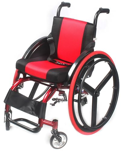 Sunyongfly Sport-Rollstuhl Faltbarer Leichtgewicht-Rollstuhl All Terrain Faltrollstuhl für Erwachsene Geeignet für Teenager, Menschen mit eingeschränkter Mobilität und Menschen mit Behinderungen(64X80