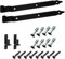 BRESKO Ladenband gekröpft mit Kloben und Schrauben Set 300-800 mm Torband Türband Scharnier Bandscharnier Tor Gartentor Beschlag (Schwarz, 300x35x4 mm)